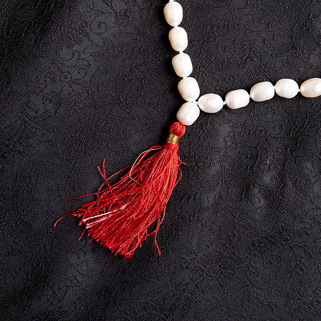 【鑑定書付】天然真珠の数珠 - 108個のサークルパール - 約60cm  4 - 房の部分になります。