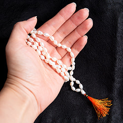 【鑑定書付】インドの数珠 - 108個のサークルパール - 約45cm  - サブ5