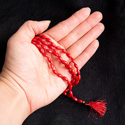 インドの数珠 -  108個の赤珊瑚 ライス- 約45cm  - サブ5