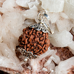 【5面】鑑定書付き 聖なる菩提樹 ルドラクシャのペンダントトップ - サブ2