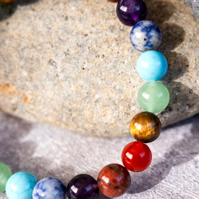 インドの彩り チャクラカラーストーンブレス 3 - 石は約8-9mm程度になります