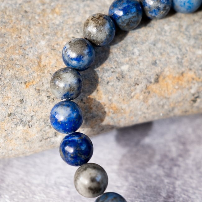 インドの彩り ストーンブレス - ラピスラズリ 3 - 石は約8-9mm程度になります