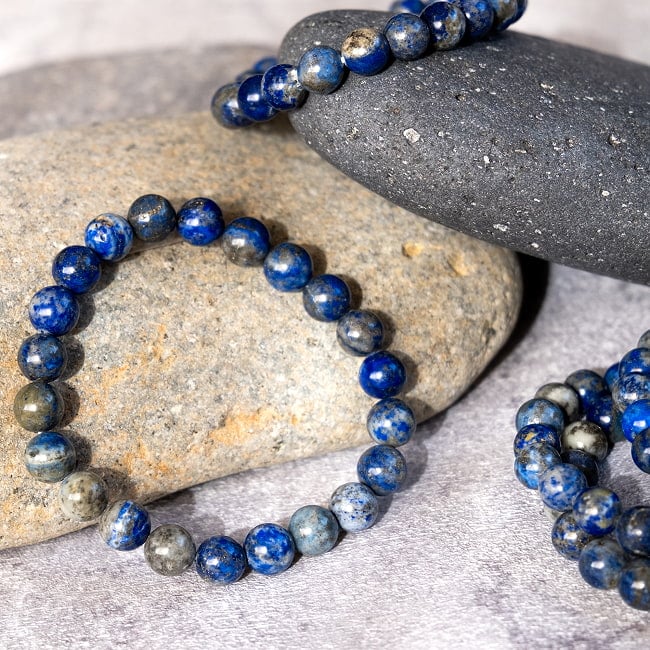 インドの彩り ストーンブレス - ラピスラズリの写真パワーストーン,ラピスラズリ,数珠,インドの数珠,ブレスレット,アクセサリー,ブレス