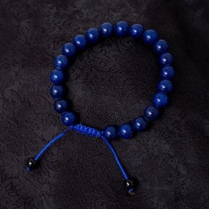 ネパールの数珠ブレスレット - ラピスラズリ(ID-MALA-63)