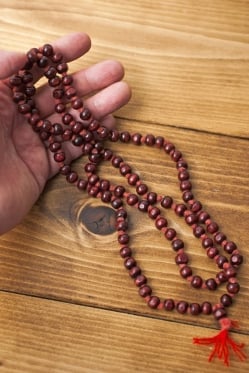 インドの数珠 - 紫光白檀赤紐 - サブ4