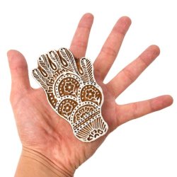 ウッドブロックスタンプ【メヘンディ】[10cm x 5cm]の商品写真