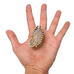 ウッドブロックスタンプ【葉っぱ】[6cm x 3.5cm] - サブ2