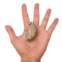 ウッドブロックスタンプ【葉っぱ】[6cm x 3.5cm]