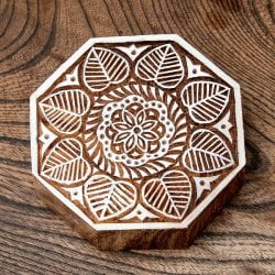 ウッドブロックスタンプ【花】[10cm x 10cm]