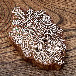 高品質 精細 ウッドブロックスタンプ【花】[12.5cm x 8cm] - サブ2