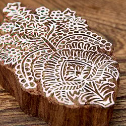 高品質 精細 ウッドブロックスタンプ【花】[12.5cm x 8cm] - サブ3