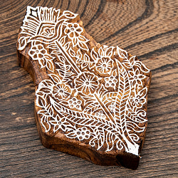 高品質 精細 ウッドブロックスタンプ【花】[12.5cm x 8.5cm] - サブ2