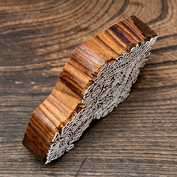 高品質 精細 ウッドブロックスタンプ【花】[12.5cm x 8.5cm] - サブ4