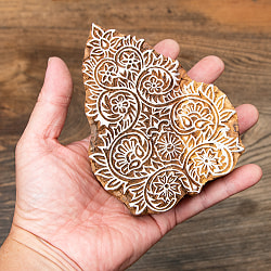 高品質 精細 ウッドブロックスタンプ【花】[12cm x 9cm] - サブ2