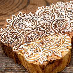 高品質 精細 ウッドブロックスタンプ【花】[12cm x 9cm] - サブ3