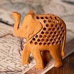 Y254：【インドで購入】透かし彫り 木象 象 3体セット成功の象徴 縁起物 Y254：【インドで購入】透かし彫り 木象 象 3体セット成功の象徴