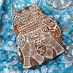 高品質 精細彫 ウッドブロックスタンプ【象】約12×11cm - サブ2