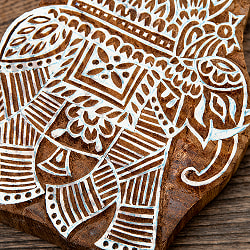 高品質 精細彫 ウッドブロックスタンプ【象】約12×11cm - サブ3