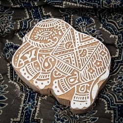 ウッドブロックスタンプ【象】約10×12cm