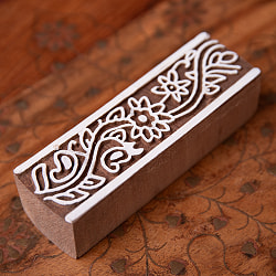 ウッドブロックスタンプ【花柄】約11×3cm - サブ3