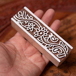 ウッドブロックスタンプ【花柄】約11×3cm - サブ5