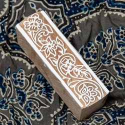 ウッドブロックスタンプ【花柄】約11×3cm