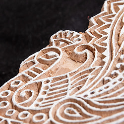 ウッドブロックスタンプ【孔雀】約14cm×7cm - サブ2