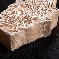 ウッドブロックスタンプ【孔雀】約14cm×7cm - サブ3