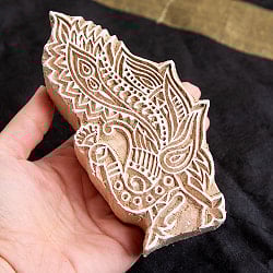 ウッドブロックスタンプ【孔雀】約14cm×7cm - サブ4