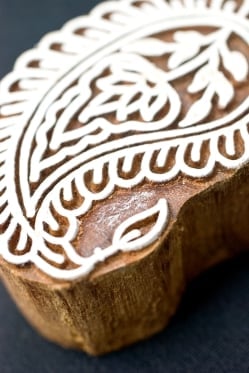 葉のウッドブロックスタンプ　-約7cmx5cm - サブ2