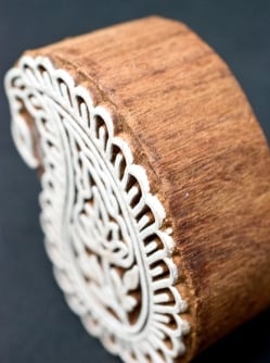 葉のウッドブロックスタンプ　-約7cmx5cm - サブ3