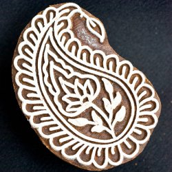 葉のウッドブロックスタンプ -約7cmx5cm