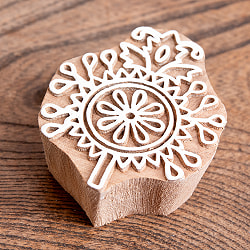 葉のウッドブロックスタンプ　-約5cmx4cm - サブ2