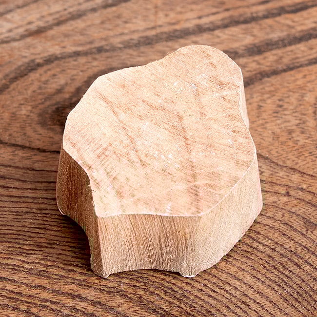 葉のウッドブロックスタンプ　-約5cmx4cm 5 - 裏面です