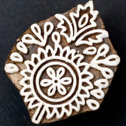 葉のウッドブロックスタンプ -約5cmx4cm