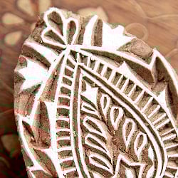 葉のウッドブロックスタンプ　-約7cmx5cm - サブ2