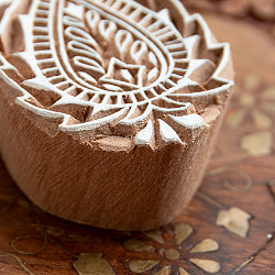 葉のウッドブロックスタンプ　-約7cmx5cm - サブ3