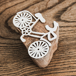 ウッドブロックスタンプ【自転車】約4cmx6.5cm - サブ3