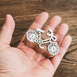 ウッドブロックスタンプ【自転車】約4cmx6.5cm - サブ4