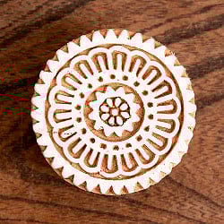 花模様のウッドブロックスタンプ - 直径約5cm - サブ2