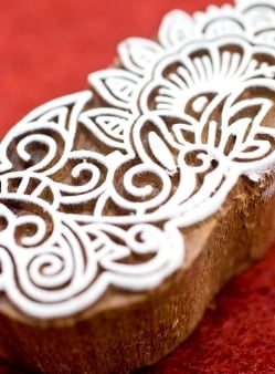 花のウッドブロック-約8cmx4cm - サブ2