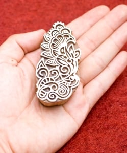 花のウッドブロック-約8cmx4cm - サブ4