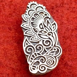 花のウッドブロック-約8cmx4cm