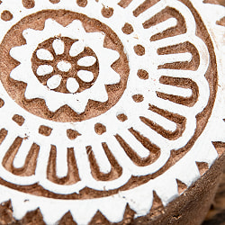 花の丸型ウッドブロック　-直径約5.5cm - サブ3