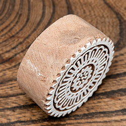 花の丸型ウッドブロック　-直径約5.5cm - サブ4