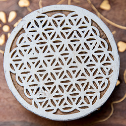 ウッドブロックスタンプ【フラワー・オブ・ライフ】約6cm - サブ2