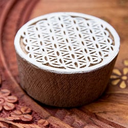 ウッドブロックスタンプ【フラワー・オブ・ライフ】約6cm - サブ3