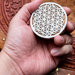 ウッドブロックスタンプ【フラワー・オブ・ライフ】約6cm - サブ4