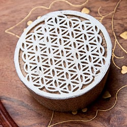 ウッドブロックスタンプ【フラワー・オブ・ライフ】約6cm