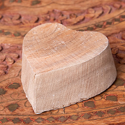 植物のハート型ウッドブロック　-約6.5cmx6.5cm - サブ3